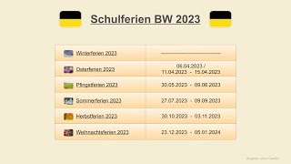 Schulferien BW 2023 [upl. by Nnayd]