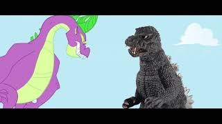 Godzilla meets My Little Pony  Spike vs Godzilla [upl. by Pickar]