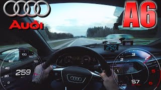 0250kmh  Audi A6 50 TDI  POV Acceleration and Top speed TEST ✔ [upl. by Ettigdirb]