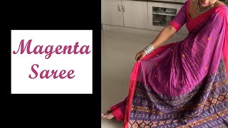 Beautiful Magenta Saree with Contrast Blouse  Mirraw [upl. by Gosser848]