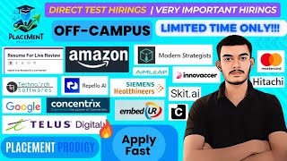 Direct Test Hirings  OFF Campus Drive  Concentrix Google Siemens  2024 2023 Batch  Tech Jobs [upl. by Gearhart921]