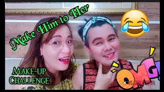 Make Him to Her  Couple Makeup Challenge [upl. by Baecher]