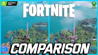 Fortnite Cross Play  Xbox Cloud Gaming amp GeForce NOW Gameplay Comparison [upl. by Aldas]