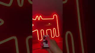 ✨Letrero de luz neon flex led ultra brillo Keith Haring Perro ladrando keithharing neonlighting [upl. by Ninnette]