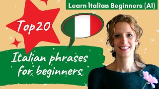 0 Learn Italian Beginners A1 Top 20 Italian phrases for beginners [upl. by Anahcra]