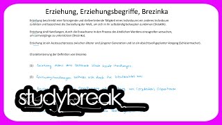 Erziehung Erziehungsbegriffe Brezinka  Pädagogik [upl. by Brentt]