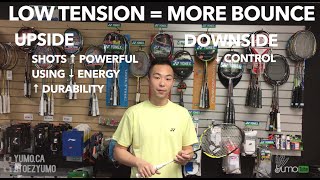 🏸 Badminton Basics High vs Low String Tension  YumoTube [upl. by Gobert772]