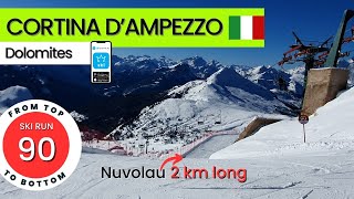 Cortina dAmpezzo Italy  ski run 90  Nuvolau from top to bottom [upl. by Chari]