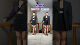 Oversized Blazer Vs Cropped Blazer blazer blackblazer blazeroutfits outfit ideas fashionstyle [upl. by Amaryl714]