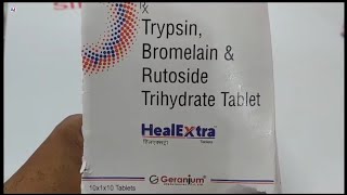 HealExtra Tablet  Trypsin Bromelain amp Rutoside Trihydrate Tablets  HealExtra Tablet Uses Benefits [upl. by Aylmar]