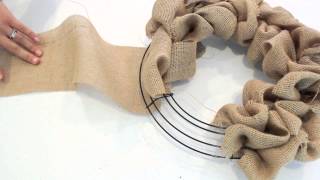 How to make a Burlap Wreath  2 Minute Tutorial [upl. by Arytas]