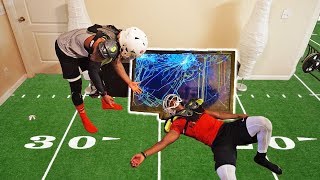 WE PLAYED TACKLE FOOTBALL IN THE HOUSE amp DESTROYED OUR TV [upl. by Ramed]