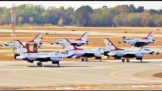 Entire USAF Thunderbirds Fleet Departs at Same Time ATC Included [upl. by Pearman]