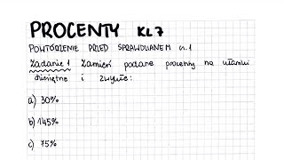 Procenty  klasa 7  GWO  Matematyka z plusem  sprawdzian  pdf w opisie [upl. by Etnom]