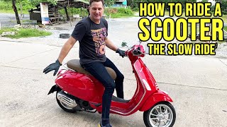 HOW TO RIDE A SCOOTER  Slow Ride and Lane Filtering  Rear Brake amp Throttle Control  PART 5 [upl. by Corry]