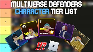 Multiverse Defenders Character Tier List  Roblox Tier Lists [upl. by Eblehs278]