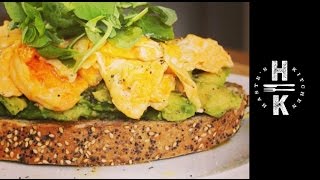 How to make perfect scrambled eggs with smashed lime Avocado on toast [upl. by Attirb]