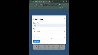 Quick Guide Build a Calendar App with HTML CSS and JavaScript shorts coding viralshorts [upl. by Amoreta]