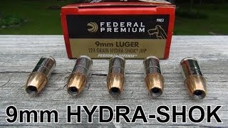 9mm 124 gr Federal HYDRASHOK Ammo Review [upl. by Anicnarf]