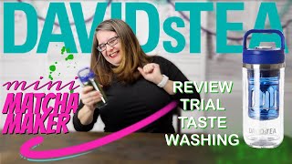 DAVIDsTEA mini MATCHA MAKER review review trial taste amp washing the matcha shaker matchamonday [upl. by Neyuq]