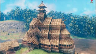 Valheim Tutorial  Large Meadhall Timelapse Build [upl. by Botzow]