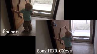 Sony HDR CX220 Handycam vs iPhone 6 [upl. by Maire]