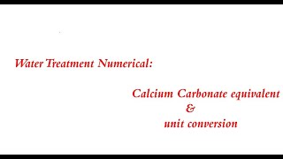 Unit conversion  Hardness of Water [upl. by Aneras478]