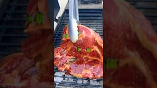 Pork Steaks on a Charcoal Grill 🔥 alohashoyu teriyaki aloha charcoalgrill shortsvideo [upl. by Lertram340]