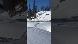 Ripping 25 ft jump on snowmobile [upl. by Furmark293]