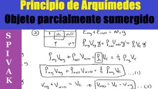 Principio de Arquímides  Objeto parcialmente sumergido en 2 liquidos [upl. by Rramo]