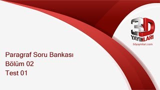 Paragraf Soru Bankası Bölüm 2 Test 1 Soru Çözümleri [upl. by Heywood]