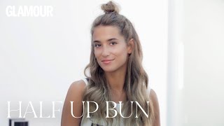 Peinado fácil con María Pombo Half Up Bun  Glamour España [upl. by Donovan]