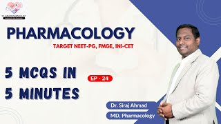 5 MCQs in 5 Minutes EP  24  Siraj Ahmad  Pharmacology [upl. by Michi]