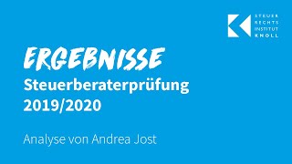 Analyse der Ergebnisse der Steuerberaterprüfung 20192020 [upl. by Ahseki803]