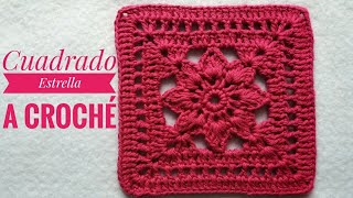 Cómo tejer cuadrado estrella a croché paso a pasoGranny square crochet tutorialCuadrado ganchillo [upl. by Nwahsal661]