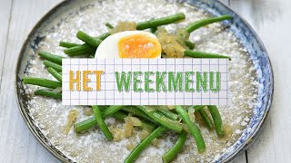 Het Weekmenu 2  Boontjes met een zachtgekookt eitje en zure ajuinsaus  Johan Segers [upl. by Bink256]