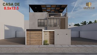 PLANO DE CASA DE 85x125  Con 6 amplias habitaciones  85x125 House Design [upl. by Pinebrook446]