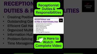 Receptionist Job Duties and Responsibilities  Front Desk Officer Duties and Responsibilities [upl. by Rolf513]