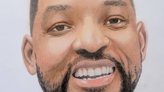 Drawing Will Smith Using Giotto Stillnovo Skin Tone Pencil Color  Virman Potr [upl. by Biddy]