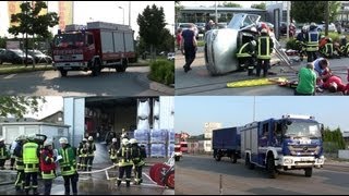 Verkehrsunfall mit Gefahrgutaustritt HAUPTÜBUNG DER FEUERWEHR WEINHEIM Anfahrt amp Übungsstelle [upl. by Birgit845]