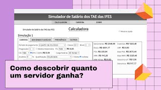 Simulador que calcula o salário dos servidores das universidades e institutos federais [upl. by Avigdor]