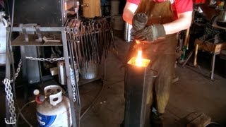 Making a Knife from Crucible Steel Wootz Seax  Wootz Ep 5 [upl. by Elime]