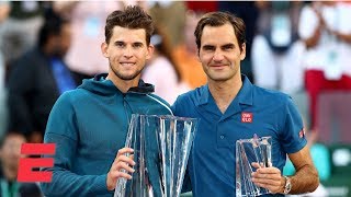 Roger Federer falls to Dominic Thiem in final at Indian Wells  Tennis Highlights [upl. by Eisej9]