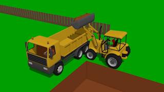 Mini Excavator Bulldozer and other Construction vehicles for KIDS and BABIES  Fairy tales Vehicles [upl. by Wampler168]