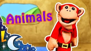 Los Animales en Inglés  El Mono Sílabo  Inglés para Niños  Lunacreciente [upl. by Airtap]