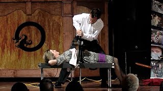 Atlanta Magician Michael Boone Visible Sawing In Half Illusion Performance [upl. by Hulbert]