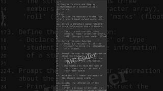 C Program to store and display student information using structure  struct keyword in c shorts c [upl. by Enilhtak]