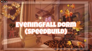 ROYALE HIGH EVENINGFALL DORM TOUR  SPEED BUILD VERSION  ROYALE HIGH [upl. by Notlrak]