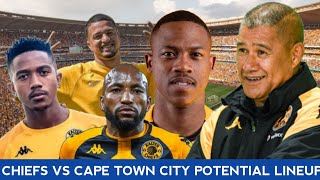 CONFIRMED Kaizer Chiefs vs Cape Town Citys Potential Starting lineup for Saturday  Analysis [upl. by Bari]