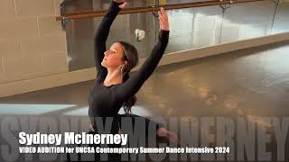 Sydney McInerney  UNCSA Contemporary Summer Dance Intensive Audition  HD 1080p [upl. by Ramhaj]